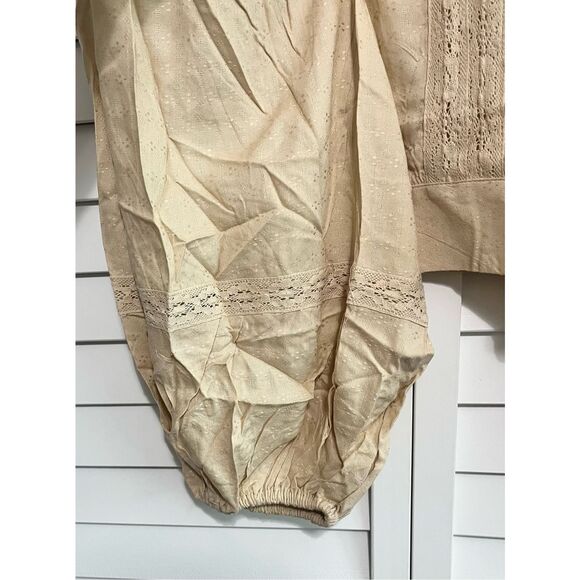NWT Band Of Gypsies Boho Beige Long Sleeve Top Size Large - Picture 2 of 4